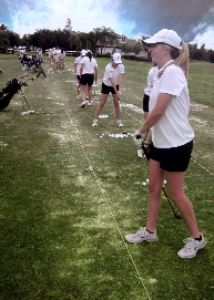 Dramatic Image of Young Golfers on Tee